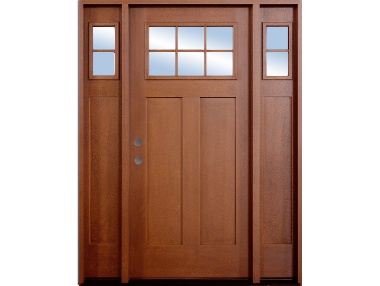 Craftsman 6-Lite Fiberglass Door $1,395 6-Lite Craftsman Mahogany Fiberglass Door